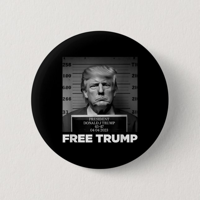 Free Donald Trump Mugshot Knapp (Framsida)
