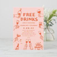 Free Drinks Funny Photo Qrcode Bröllop