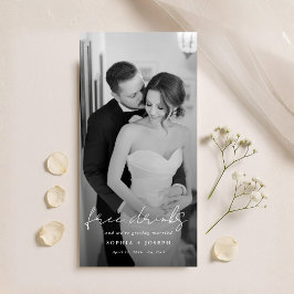 Free Drinks | Minimalist Bookmark Wedding Photo Spara Datumet