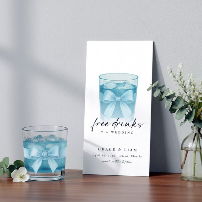 Free Drinks Modern Bow Glass Trendy Bookmark Spara Datumet (Skapare uppladdad)