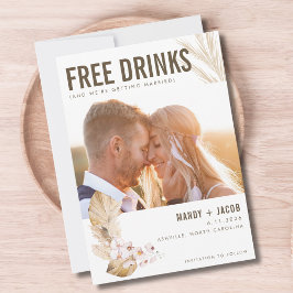 Free Drinks Photo Boho Bröllop spara datum Datumet