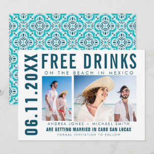 Free Drinks Photo Mexico Beach Wedding Meddelande