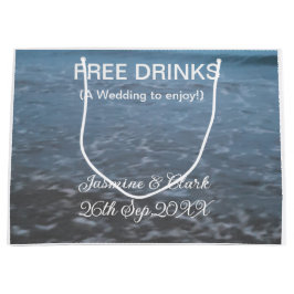 Free drinks save the date beach wedding add name 