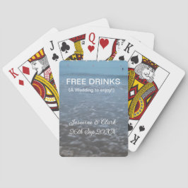 Free drinks save the date beach wedding add name  casinokort