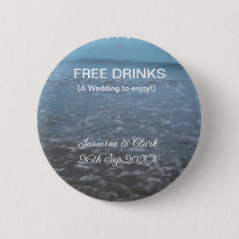 Free drinks save the date beach wedding add name  knapp
