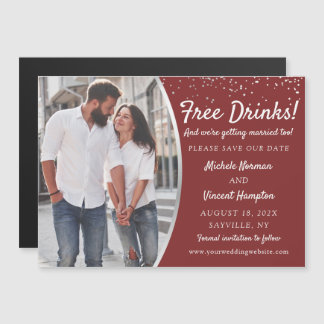 Free Drinks Silver Red Photo Spara datum magneter