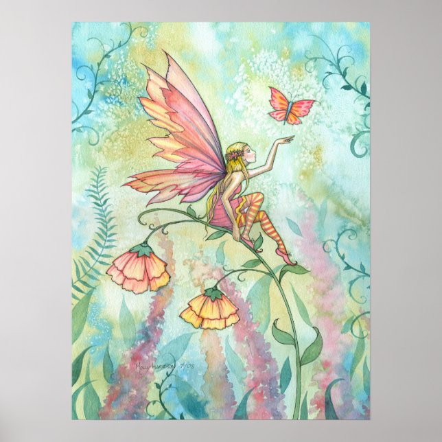 Free Fairy and Butterfly Artwork by Molly Harrison Poster (Framsidan)