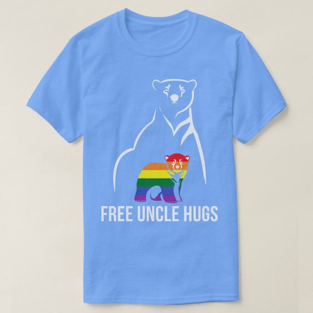Free farbror Hugs Gay pride LGBT Rainbow Manar T Shirt (Design framsida)
