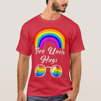 Free farbror Hugs LGBT Ally Rainbow Sunglasses Gay T Shirt