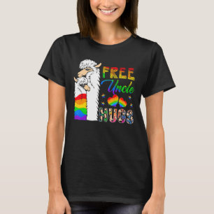 Free farbror Hugs Two Llamas Proud Lgbt Supporter  T Shirt