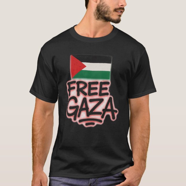 Free Gaza T-Shirt – Stand With Palestine (Framsida)