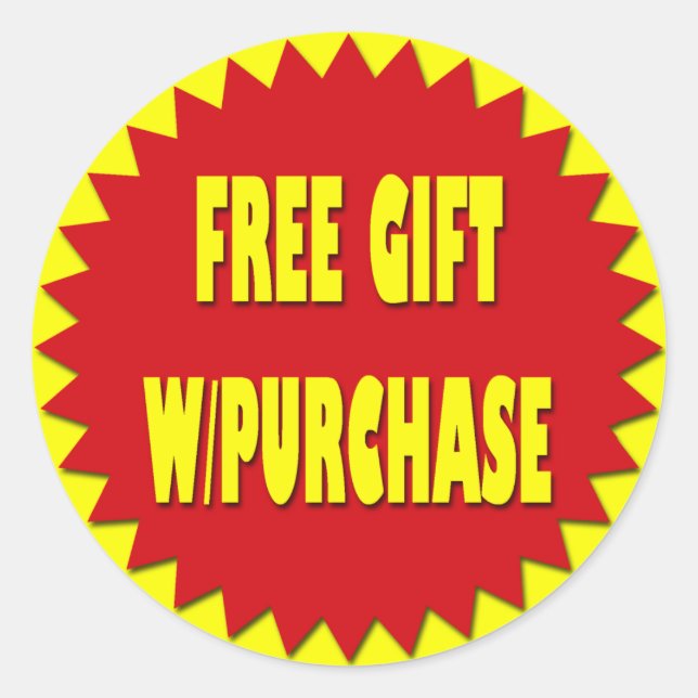 FREE GIFT MED ETIKETT FÖR INKÖPSDETALJFÖRSÄLJNING (Framsida)