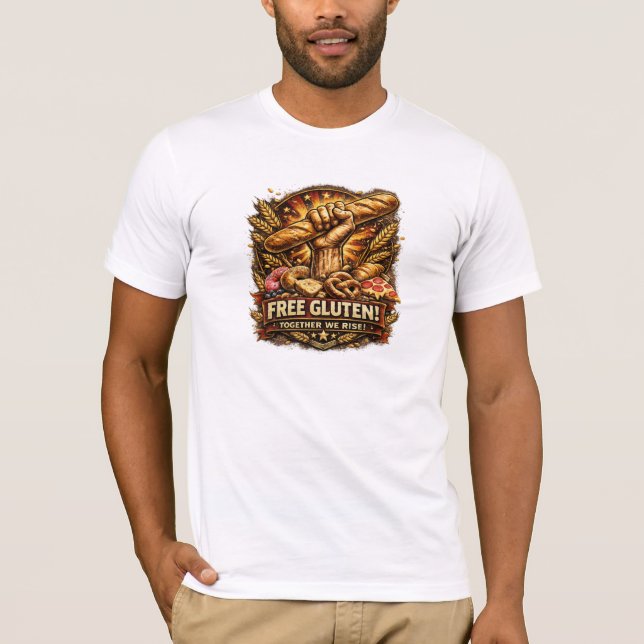 Free Gluten! – Gluten Liberation Army T-Shirt (Framsida)