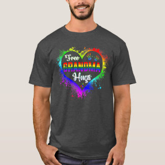 Free Grandma Hugs LBGT Heart Rainbow Gay pride T Shirt