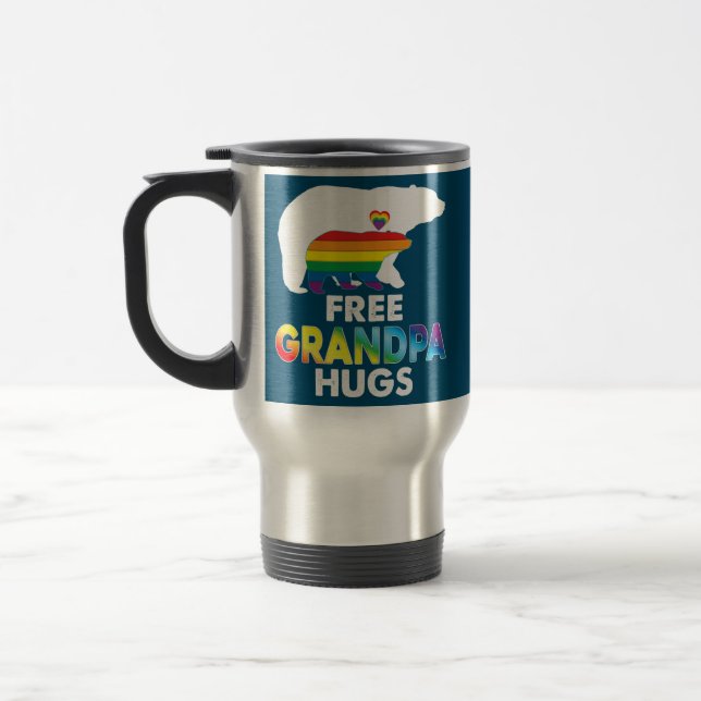 Free Grandpa Hugs Rainbow Bear LGBT Pride Gay Resemugg (Vänster)