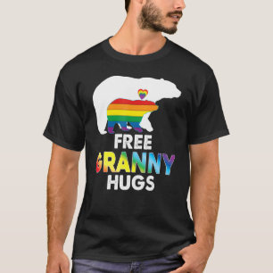 Free Granny Hugs Rainbow Bear Lgbt Pride Gay Lesbi T Shirt