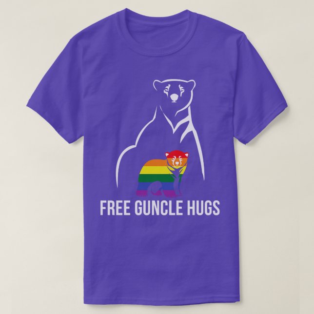 Free Guncle Hugs Gay pride LGBT Rainbow Manar Gay  T Shirt (Design framsida)