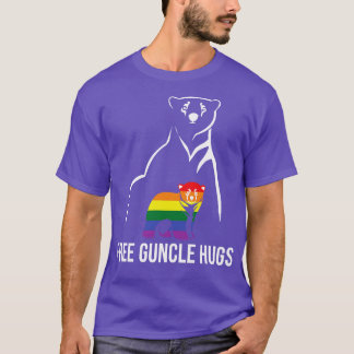 Free Guncle Hugs Gay pride LGBT Rainbow Manar Gay  T Shirt