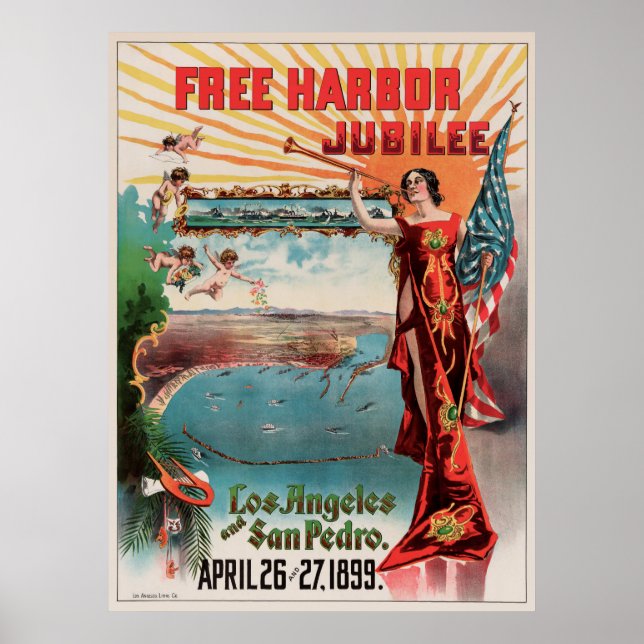 Free Harbour Jubilee, Los Angeles och San Pedro. Poster (Framsidan)