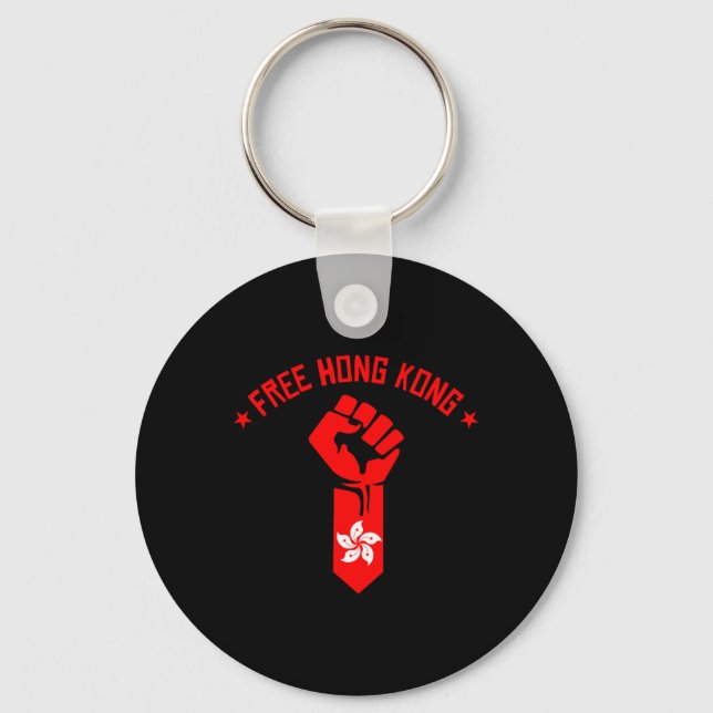 Free Hong Kong - Resistent Fist with Hong Kong Fla Nyckelring (Framsida)