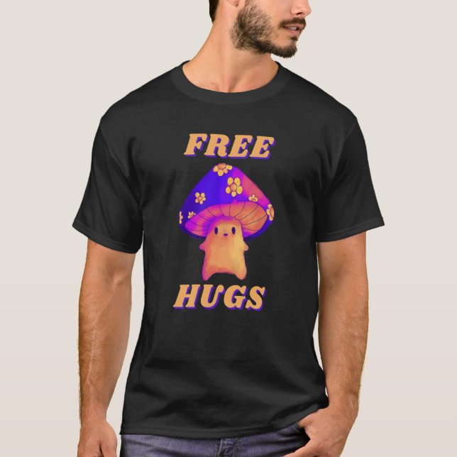 Free Hug Mushroom Rave T Shirt (Framsida)