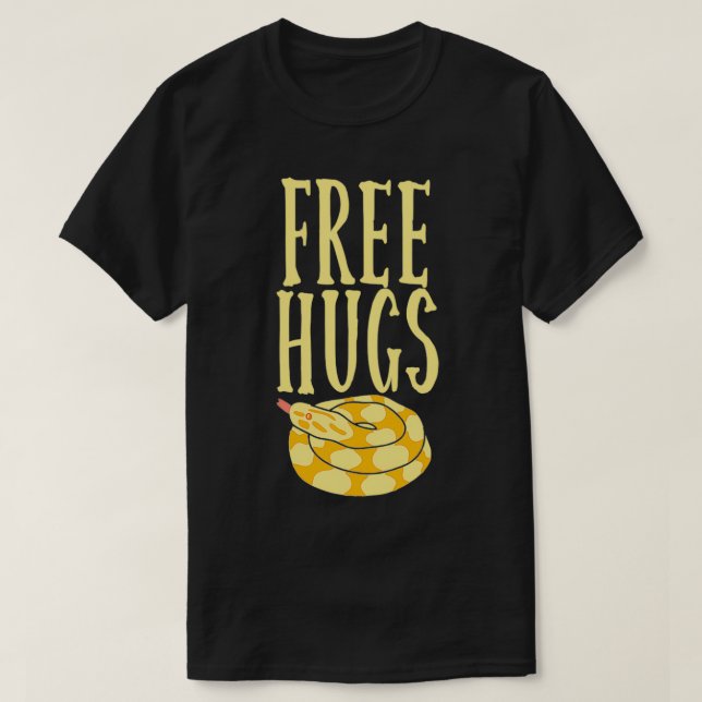 Free Hugs Boa Constrictor Snake Funny Pullover  T Shirt (Design framsida)