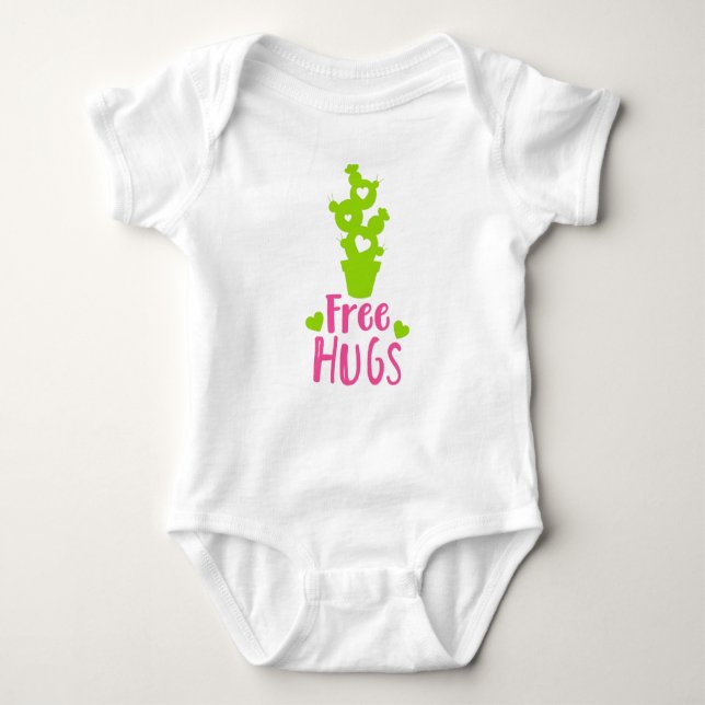 Free Hugs, Cactus, Cacti, Succult, Plant, Hearts T Shirt (Framsida)