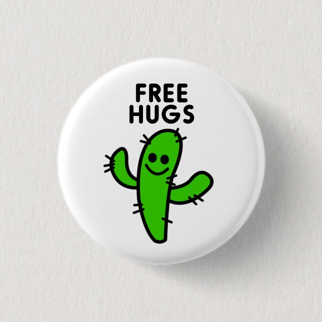 Free Hugs Cactus Funny Knapp (Framsida)