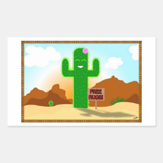 Free Hugs Cactus Stickers Rektangulärt Klistermärke