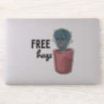 FREE HUGS Crazy Cactus Dam Funny Watercolor Klistermärken<br><div class="desc">Ta en titt på den här fantastisk-galna kaktus-dam-dekalen. Jag klistermärken i kärlek! Du då? Kolla min butik för fler fåglar och partier mer!</div>