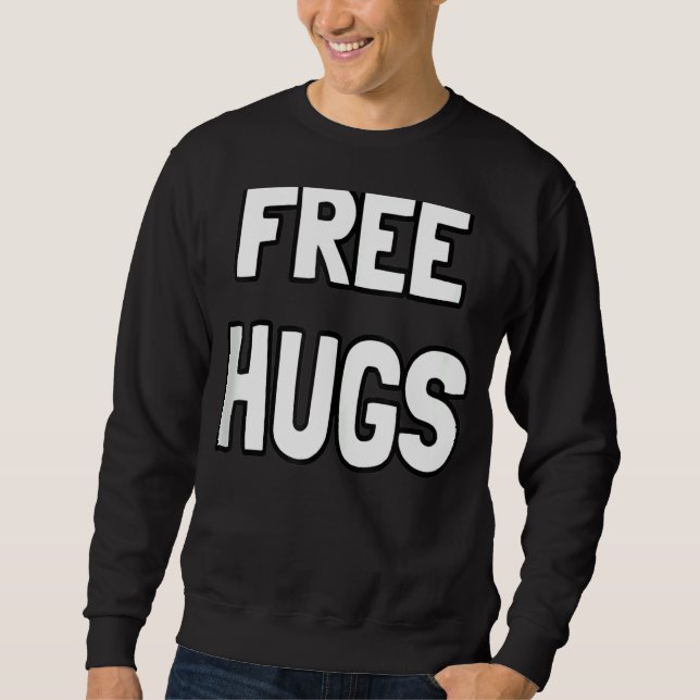 Free Hugs Funny Cute Optimist Hugger Manar Women S Lång Ärmad Tröja (Framsida)