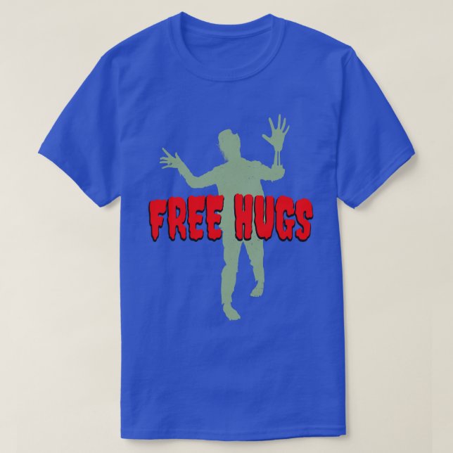 Free Hugs Funny Zombie Halloween fest T Shirt (Design framsida)