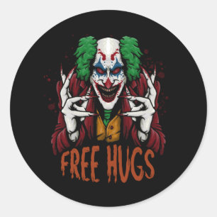 Free Hugs Halloween Costume Evil Killer Scary Clow Runt Klistermärke