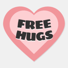 Free Hugs Hjärtformat Klistermärke