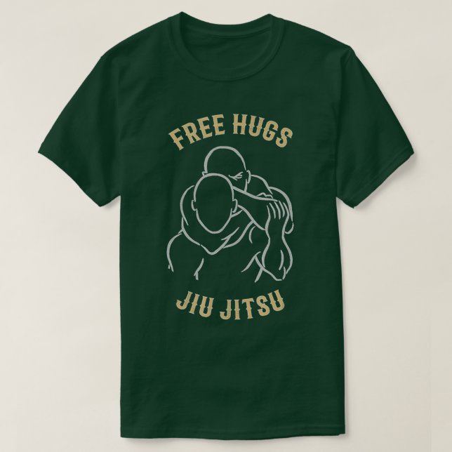 Free Hugs Jiu Jitsu BJJ MMA Grappling roligt T Shirt (Design framsida)