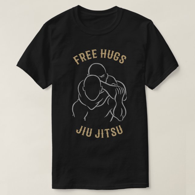 Free Hugs Jiu Jitsu BJJ MMA Grappling roligt T Shirt (Design framsida)
