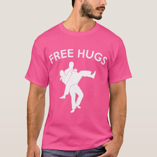 Free Hugs Jiu Jitsu T Shirt (Framsida)