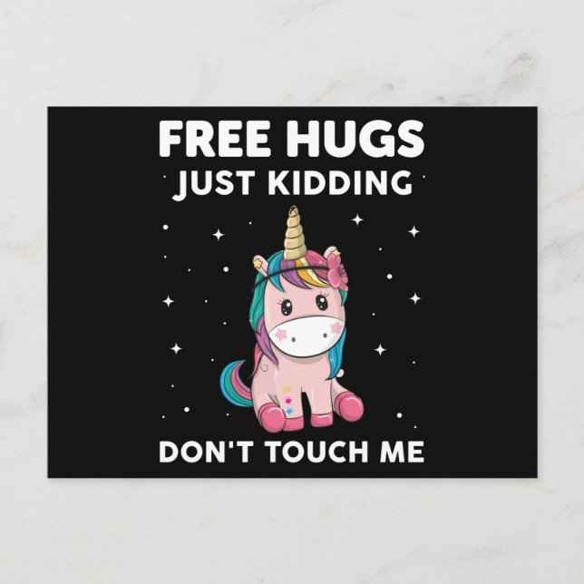 Free Hugs Just Kidding Do Not Touch Me Vykort (Framsida)
