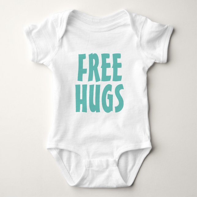 FREE HUGS-kroppsdräkt för nyfödd bebis pojke eller Tee Shirt (Framsida)