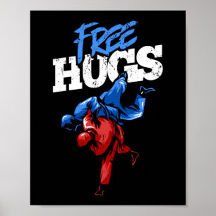 Free Hugs Martial Arts Jiu Jitsu Kung fu Poster