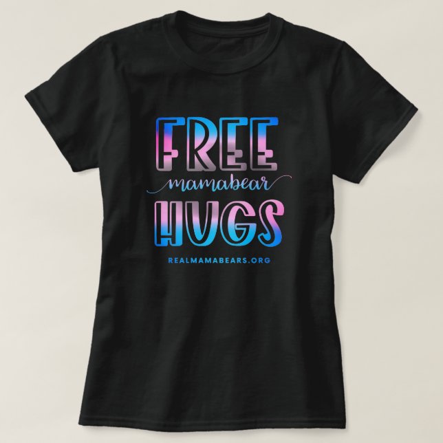 Free Hugs Rosa och Blue T Shirt (Design framsida)