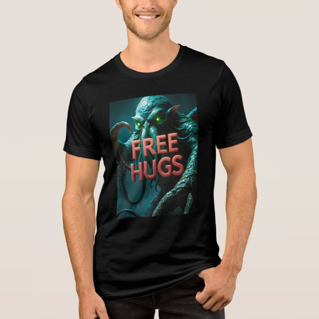 FREE HUGS (Sanity Frivillig) Cthulhu Eldritch T Shirt (Framsida)