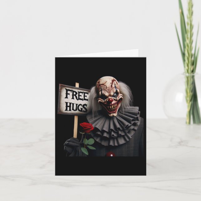 Free Hugs Scary Clown Valentine Halloween Horror 1 Kort (Framsida)