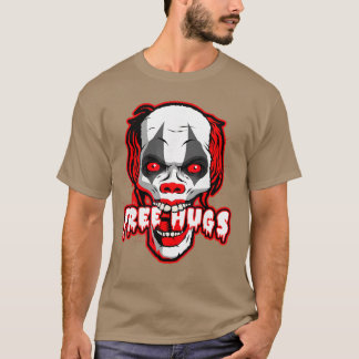 Free Hugs Smiling Evil Killer Scary Clown Horror H T Shirt