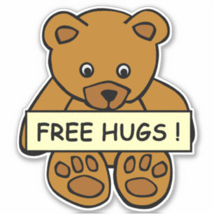 Free Hugs Teddy Klistermärken