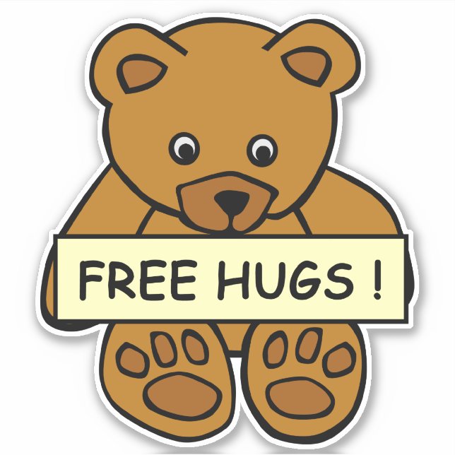 Free Hugs Teddy Klistermärken (Framsida)