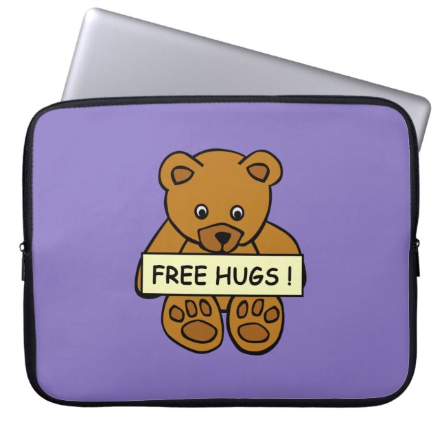 Free Hugs Teddy laptop sleeve (Framsidan)