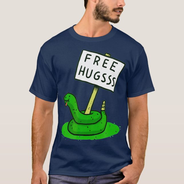 Free Hugsss Funny Cute Snake Hug Lovers T Shirt (Framsida)