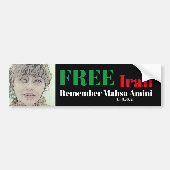 FREE IRAN RELEMember Mahsa Amini Bildekal (Framsidan)