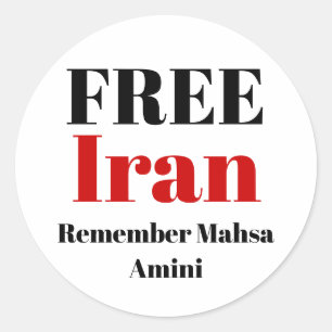 FREE IRAN RELEMember Mahsa Amini Runt Klistermärke